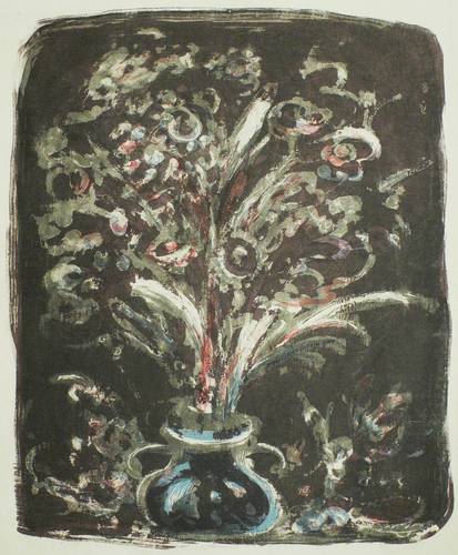 Schreiter, Heinz Paul -  -  - Blumenstrauß in blauer Vase