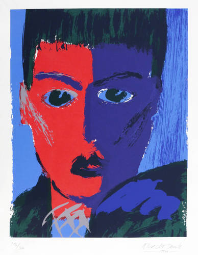 Demitz, Albrecht -  -  - Ohne Titel (Kopf Rot-Violett)