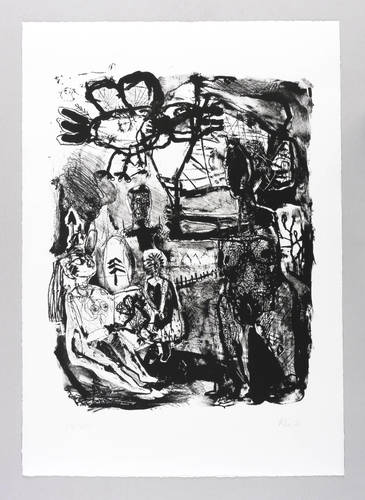 Liebmann, Werner -  -  - Ohne Titel (Frau einen Vogel fangend)