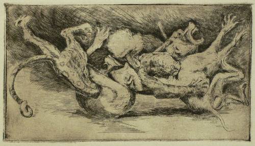 Strüver, Friedrich -  -  - Kampfgetümmel (Raubkatze & Bären)