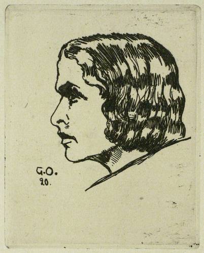 Oehme, Georg -  -  - Frauenkopf im Profil