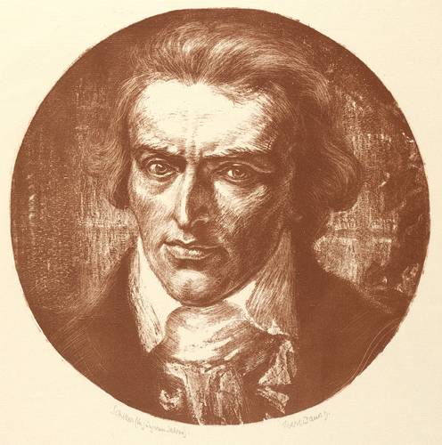 Bauer, Karl -  -  - Schiller in jüngeren Jahren (Medaillonbildnis)