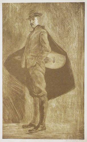 Westphal, Otto -  -  - Der Maler Edmund Schaefer mit Mandoline