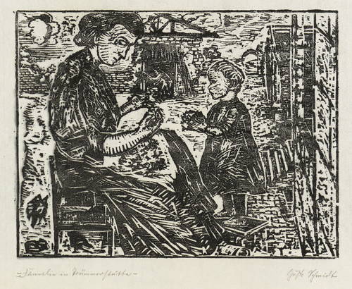 Schmidt, Gustav -  -  - Heilige Familie in Trümmerstätte