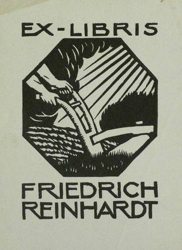 Reinhardt, Fritz -  -  - Exlibris Friedrich Reinhardt (Pflügende Hände)
