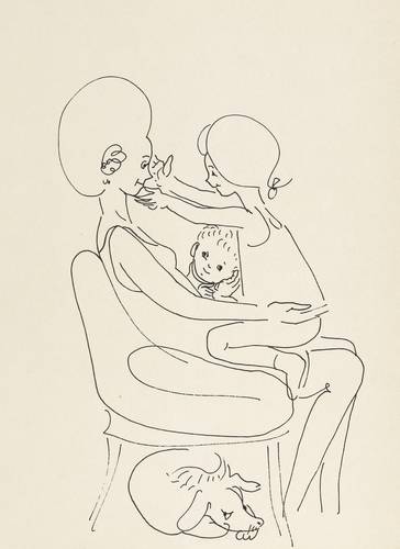 Richter, Johannes -  -  - Mutter mit zwei Kindern und Dackel