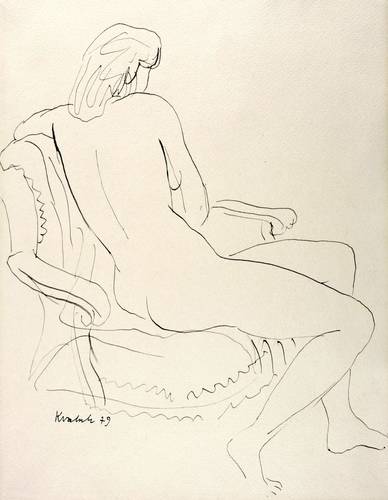 Kratsch, Joachim -  -  - Sitzender Rückenakt