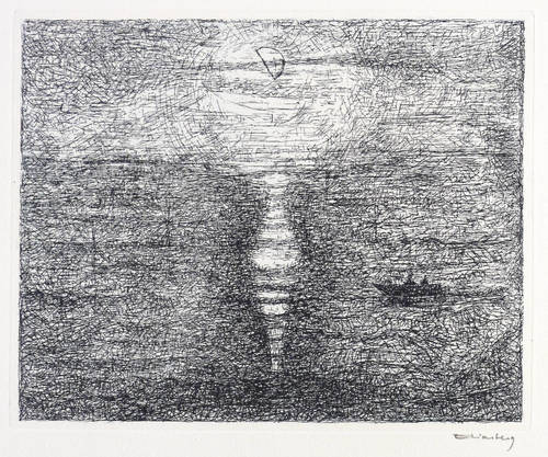 Eliasberg, Paul -  -  - Ohne Titel (Mondschein über dem Meer)