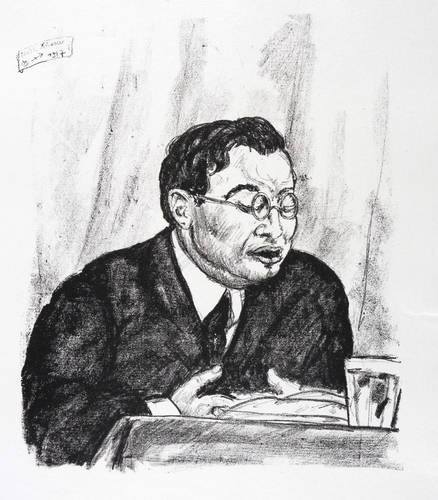 Büttner, Erich -  -  - Franz Werfel beim Lesen