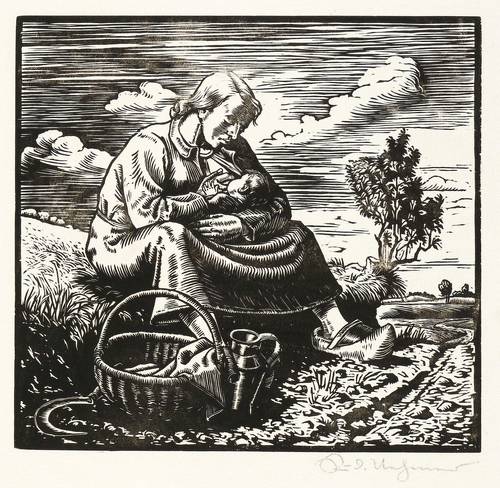 Nehmer, Rudolf -  -  - Stillende Mutter am Feldweg