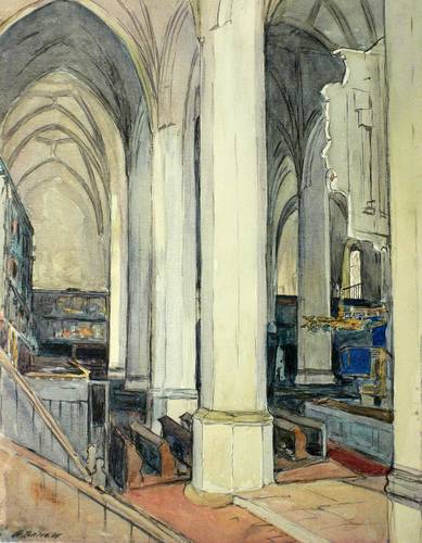 Henne, Arthur -  -  - Inneres der Stadtkirche Kemberg