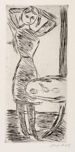 Czobel, Bela -  -  - Mädchen bei der Toilette (Mädchen am Tisch)