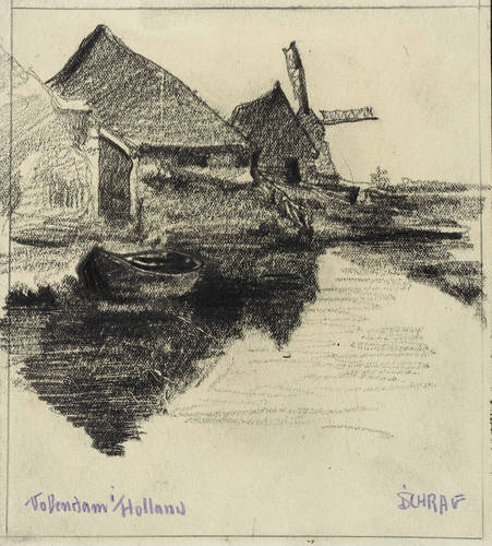 Schrag, Julius -  -  - Volendam i/ Holland (Windmühle)