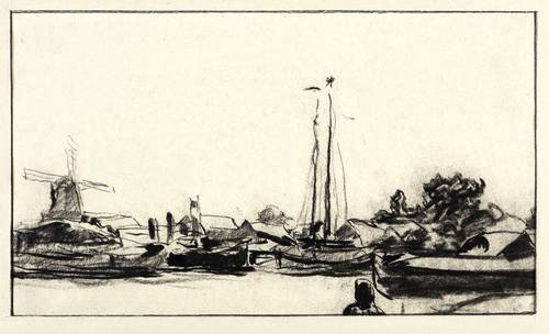 Schrag, Julius -  -  - Holländisches Fischerdorf (Volendam)