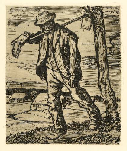 Weiß, Emil Rudolf -  -  - Bauer mit Hacke