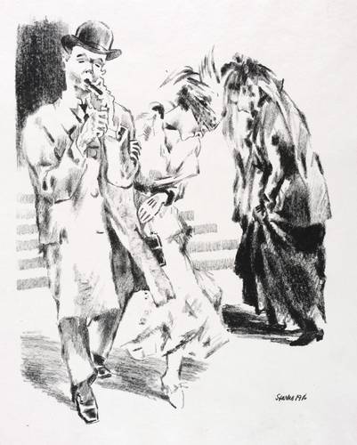 Starke, Ottomar - Die neue Gesellschaft - Die neue Gesellschaft - Ohne Titel (Straßenszene mit jungem Paar)