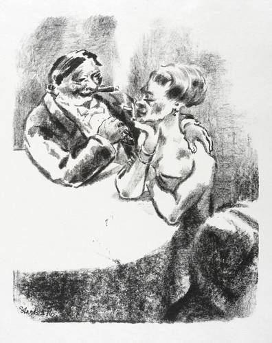 Starke, Ottomar - Die neue Gesellschaft - Die neue Gesellschaft - Ohne Titel (Rauchendes Paar am Tisch)