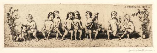 Volkmann, Hans Richard von -  -  - Singende (Kinderfries)