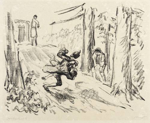 Slevogt, Max - Lederstrumpf-Erzählungen - Lederstrumpf-Erzählungen - Lederstrumpf verjagt die Haussucher Kirby und Doolittle