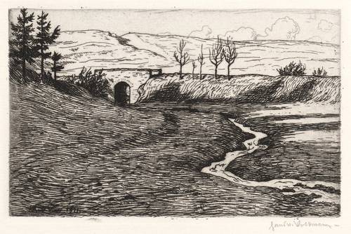 Volkmann, Hans Richard von -  -  - Bach mit Brücke