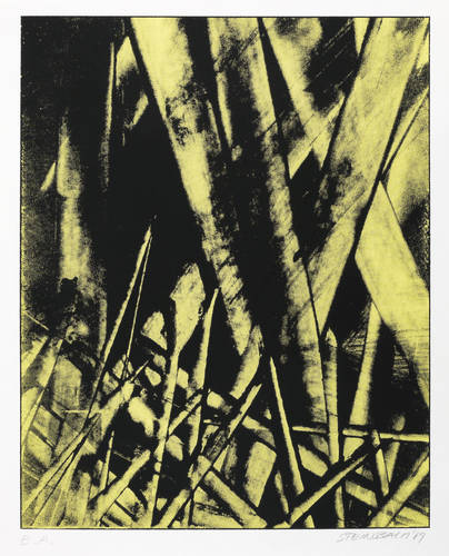 Steinbach, Jörg -  -  - Ohne Titel (Abstrakte Landschaft in Gelb)