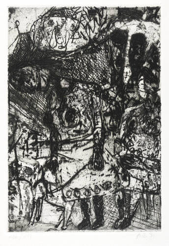 Liebmann, Werner -  -  - Frau mit Hund, Enge und Stumpfsinn