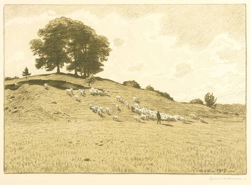 Volkmann, Hans Richard von -  -  - Hirte mit Schafherde II