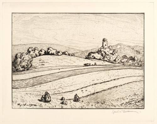 Volkmann, Hans Richard von -  -  - Landschaft mit Ruine (Burgruine)