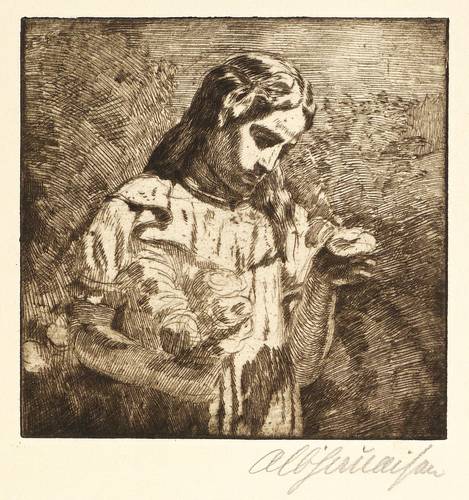 Haueisen, Albert -  -  - Mädchen mit Blumen
