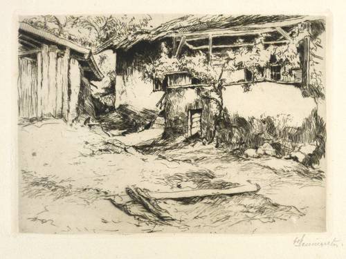 Hellingrath, Fritz von -  -  - Ohne Titel (Altes Bauernhaus)