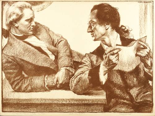 Bauer, Karl -  -  - Karl August von Weimar & Goethe (um 1779)