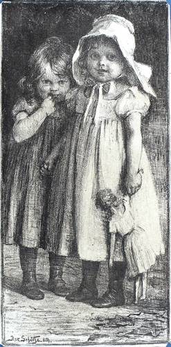 Schütze-Schur, Ilse -  -  - Zwei Mädchen mit Puppe