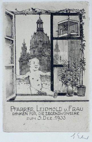 Erler, Georg -  -  - Fenster mit Blick auf die Frauenkirche
