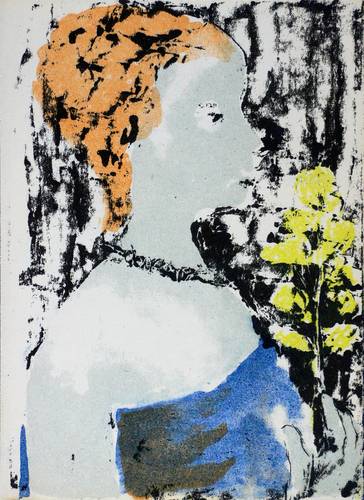 Schreiter, Elly -  -  - Mädchen mit Blume