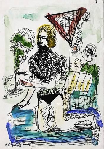 Goltzsche, Dieter -  -  - Frau am Strand