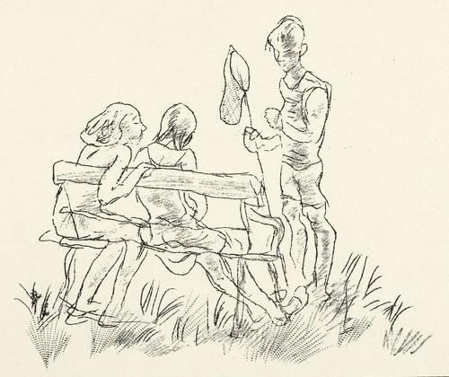 Ziegler, Richard -  -  - Kinder an der Parkbank