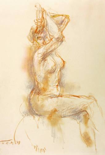Müller, Karl Erich -  -  - Sitzender Akt