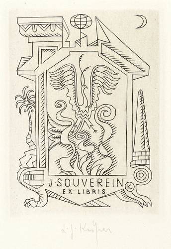 Kaspar, Ladislav Josef -  -  - Exlibris J. Souverein