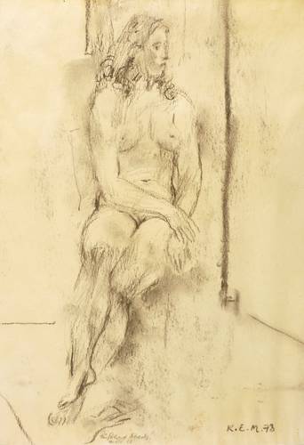 Müller, Karl Erich -  -  - Sitzender Akt nach rechts