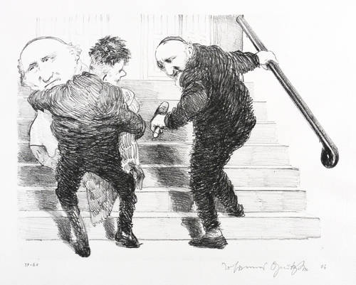 Grützke, Johannes -  -  - Schadow die Treppe hinaufgehend