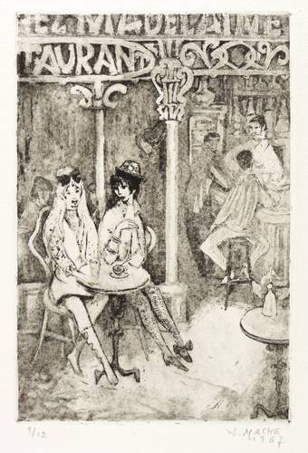 Macke-Brüggemann, Waltraute - Pariser Impressionen - Pariser Impressionen - Im Café (Restaurant Chez Madelaine)