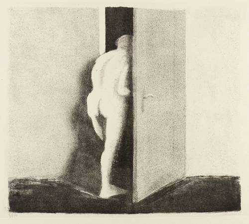 Möhwald, Otto -  -  - Rückenakt durch Tür gehend