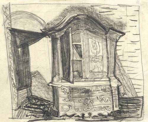 Heuer, Joachim -  -  - Interieur mit barockem Schrank