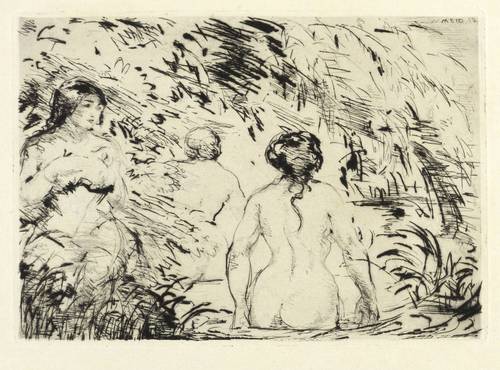 Meid, Hans -  -  - Drei Frauen beim Baden (Im Sommer)