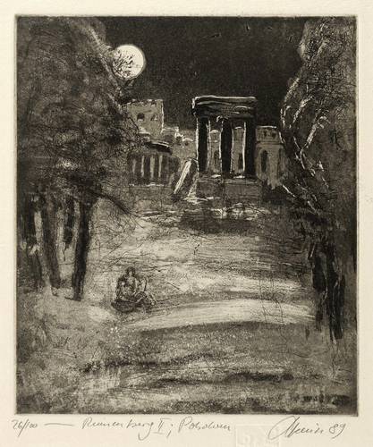 Heinze, Christian -  -  - Ruinenberg mit Liebespaar (Ruinenberg I)