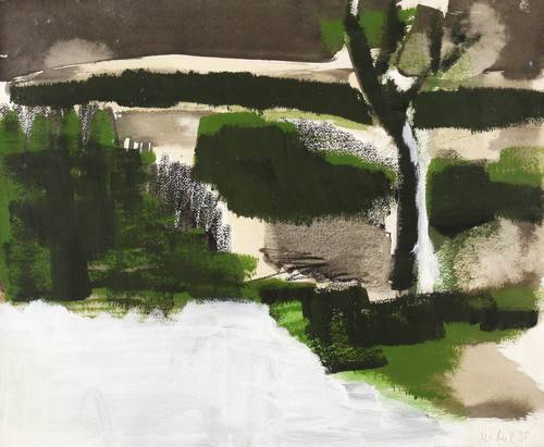 Merkel, Thomas -  -  - Landschaft (Baum am Ufer)