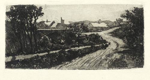 Orlik, Emil -  -  - Landschaft (Weg vor dem Dorf)