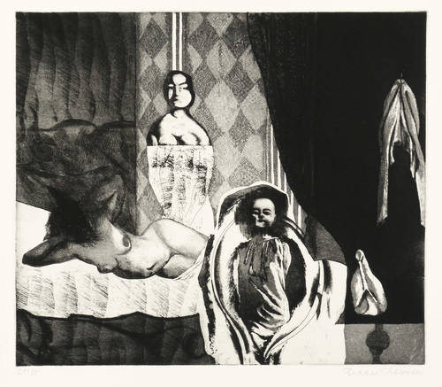 Schlotter, Eberhard -  -  - Eine Handtasche IV (Interieur mit liegendem Akt)