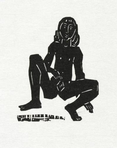 Wolff, Gustav Heinrich -  -  - Kauernder Akt