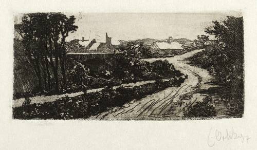 Orlik, Emil -  -  - Weg vor dem Dorf (Landschaft)